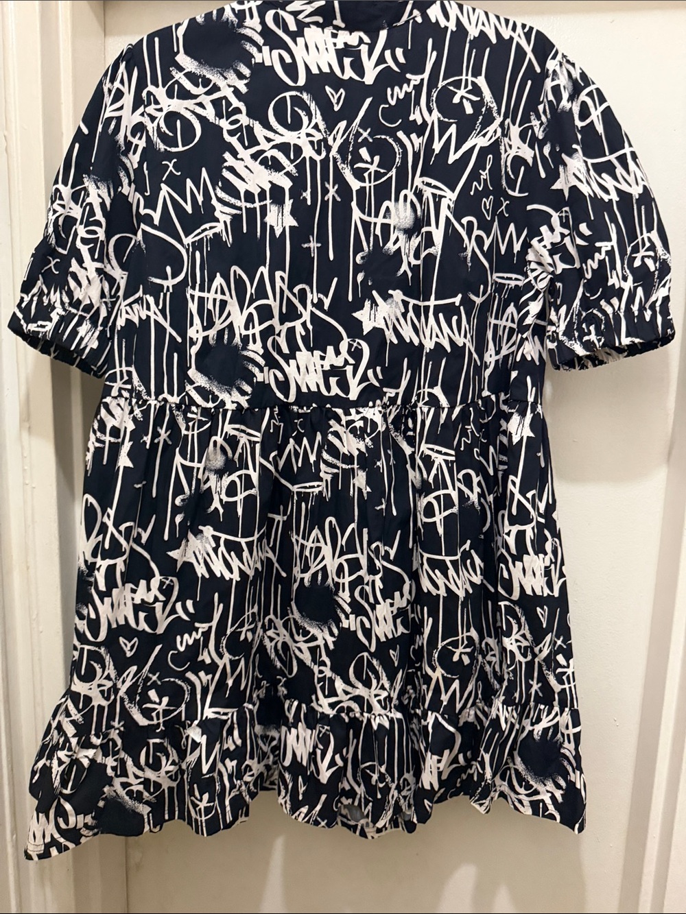 Girls Navy and White Graffiti Sundress